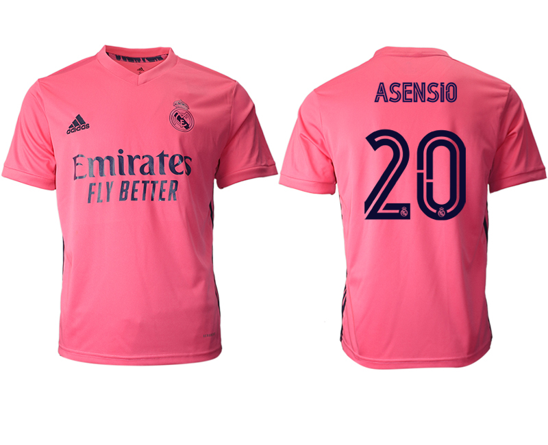 Men 2020-2021 club Real Madrid away aaa version #20 pink Soccer Jerseys->real madrid jersey->Soccer Club Jersey